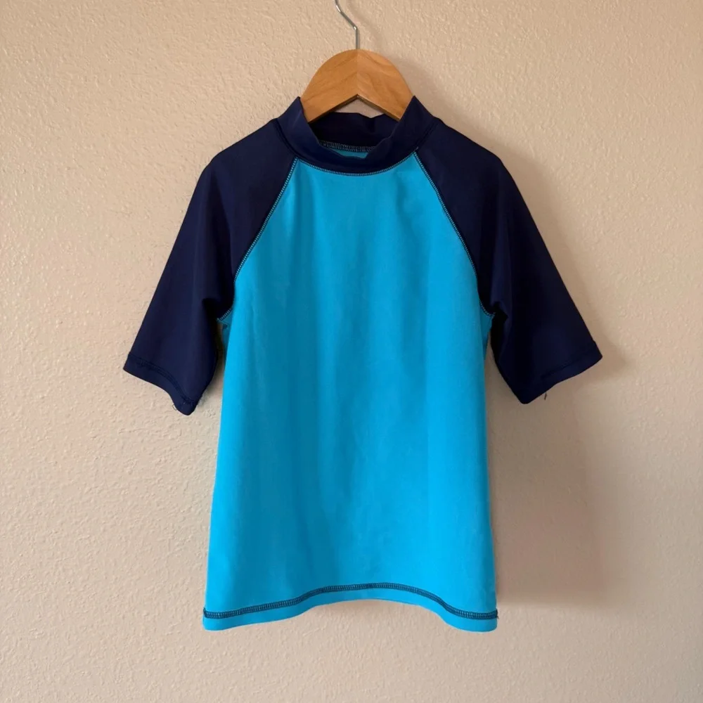 Cherokee Bright Turquoise & Navy Kids Rash Guard 8/10 - Picture 1 of 4